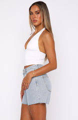 Keep It Brief Denim Shorts Light Blue Wash