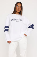 Keeping You Close Oversized Long Sleeve Tee White