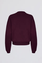 Oversized Crew-Neck Jumper in Burgundy
