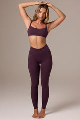 Soft Active Ruched Leggings in Plum