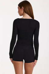 Modal Tie-Front Top in Black