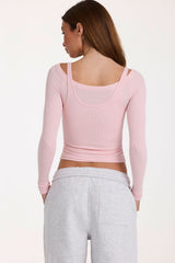 Modal Layered Top in Blush Marl
