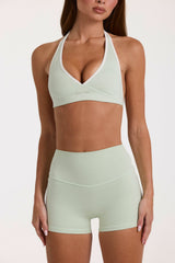 Soft Active Mini Shorts in Sage Marl