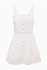 Charlize Cotton Mini Dress - OPTIC WHITE