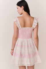 Colbera Mixed Print Cotton Mini Dress
