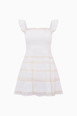 Colbera Lace-Trimmed Cotton Mini Dress