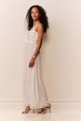 Lovelace Banded Bow Sheer Maxi Dress