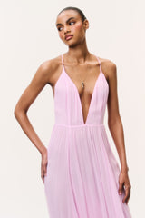 Dayna Chiffon Open Back Maxi Dress