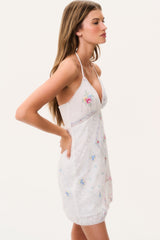 Elira Embroidered Patchwork Mini Dress