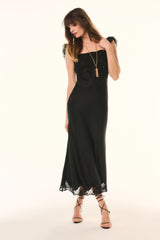 Karmine Lace Ruffled Sleeve Slip Dress