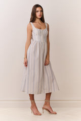 Majory Cotton Bustier Midi Dress