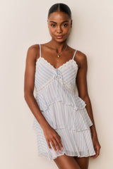 Marlia Striped Chiffon Mini Dress
