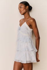 Marlia Striped Chiffon Mini Dress