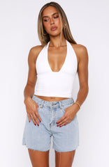 Keep It Brief Denim Shorts Light Blue Wash