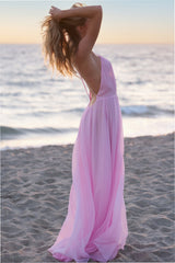 Dayna Chiffon Open Back Maxi Dress