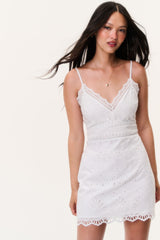 Peppy Eyelet Cotton Mini Dress