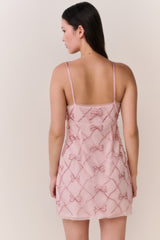 Shella Beaded Bow Mini Dress