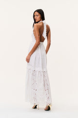 Trix Eyelet Halter Maxi Dress
