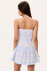 Vionett Cotton Floral Stripe Mini Dress