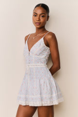Zirelle Floral Cotton Lace-Trimmed Mini Dress