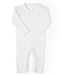 Baby Mode Signature Baby Boys or Baby Girls Long Sleeved Cable Knit Coverall