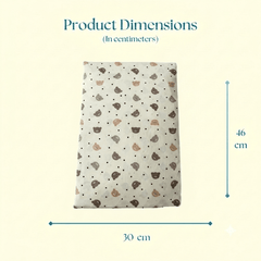 Happy Matty Bear Print Full-Size Wedge Pillow Size Guide – 30 cm Width × 46 cm Height