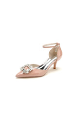 Black Elegant Crystal-Embellished High Heels