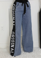 “Can’t Copy Original” Wide Leg Jeans - Medium Wash