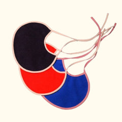 Dark Blue + Red + Royal Blue - Absorbent Bibs (Pack of 3) | Medium