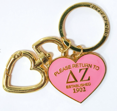 Delta Zeta Heart Keychain