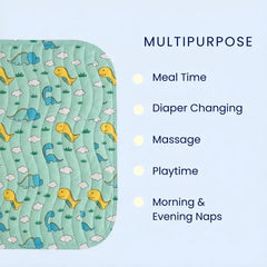 Dinosaur Print Premium Multipurpose Baby Mat for Feeding, Diaper Changes & Playtime