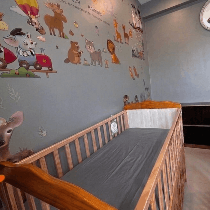 Grey Waterproof Crib Mattress Protector Sheet