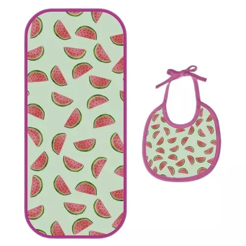 Happy Matty Watermelon Print Bib & Burp Sheet Medium