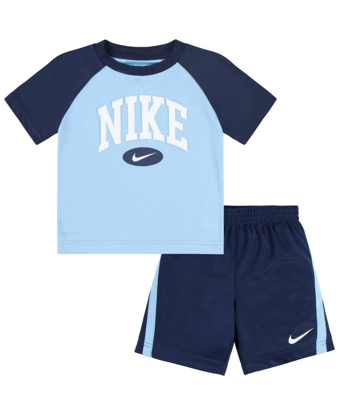 Nike Infant Raglan Tee and Mesh Shorts Set - Midnight Navy