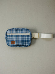Navy Plaid Mini Fanny Pack