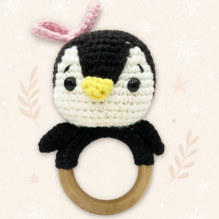 Happy Matty Penguin Crochet Rattle