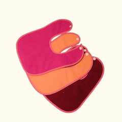 Rani Pink + Peach + Maroon - Absorbent Bibs Large (Pack of 3)