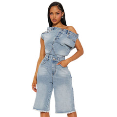 The Pillars of Salt Deconstructed Denim Romper