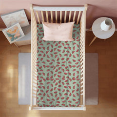 Baby Sleeping on Happy Matty Watermelon Print Crib Sheet