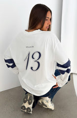 Keeping You Close Oversized Long Sleeve Tee White