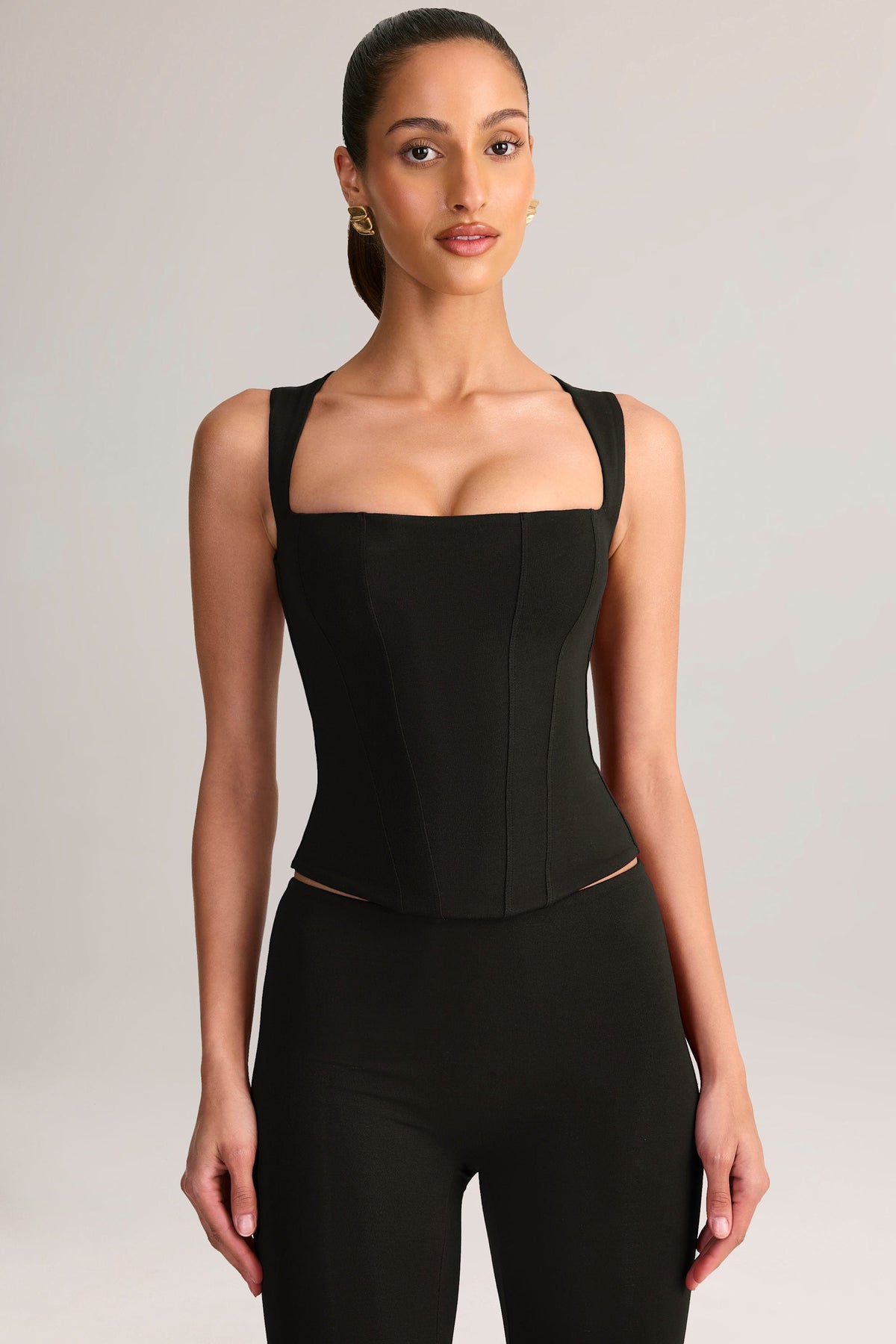 Modal Square-Neck Top in Black