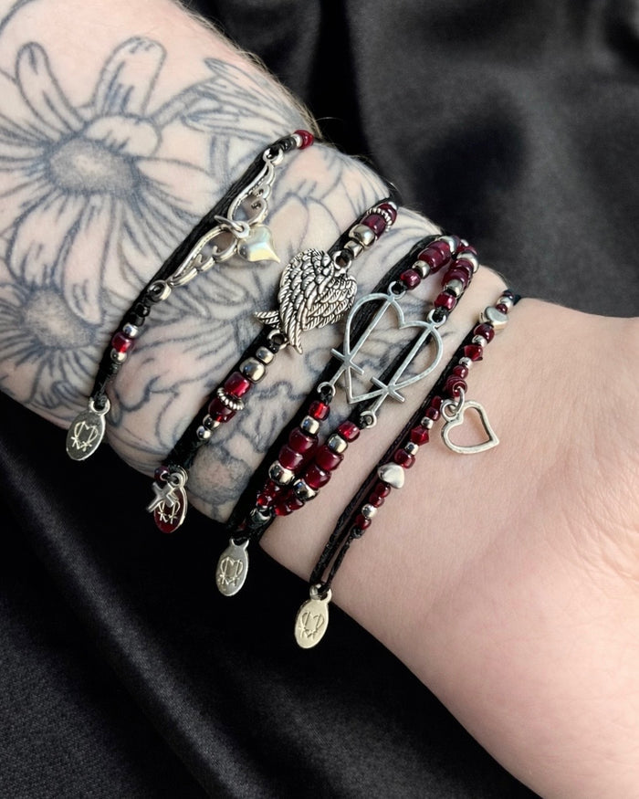 4 Piece Blood Red NTIO Bracelet Bundle by Andy Biersack