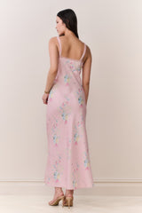 Annabeth Satin Floral Maxi Slip Dress