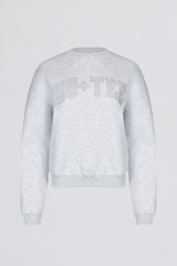 Oversized Crew-Neck Jumper in Grey Marl
