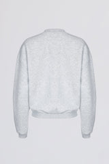 Oversized Crew-Neck Jumper in Grey Marl