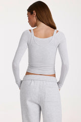 Modal Layered Top in Grey Marl