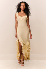 Roseline Chiffon Ruffle Maxi Dress