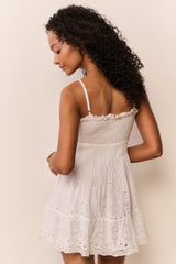 Azar Cotton Bandana Eyelet Mini Dress