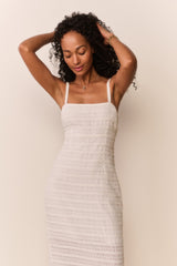 Verna Lace Stripe Midi Dress