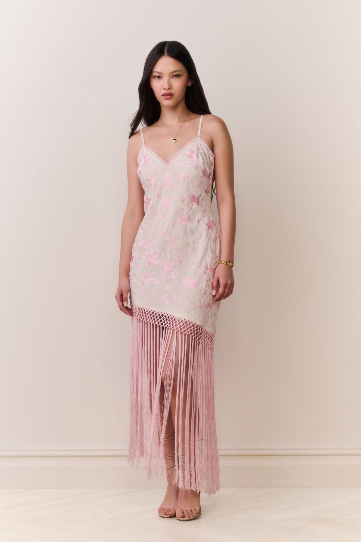 Evalette Floral Fringe Maxi Dress